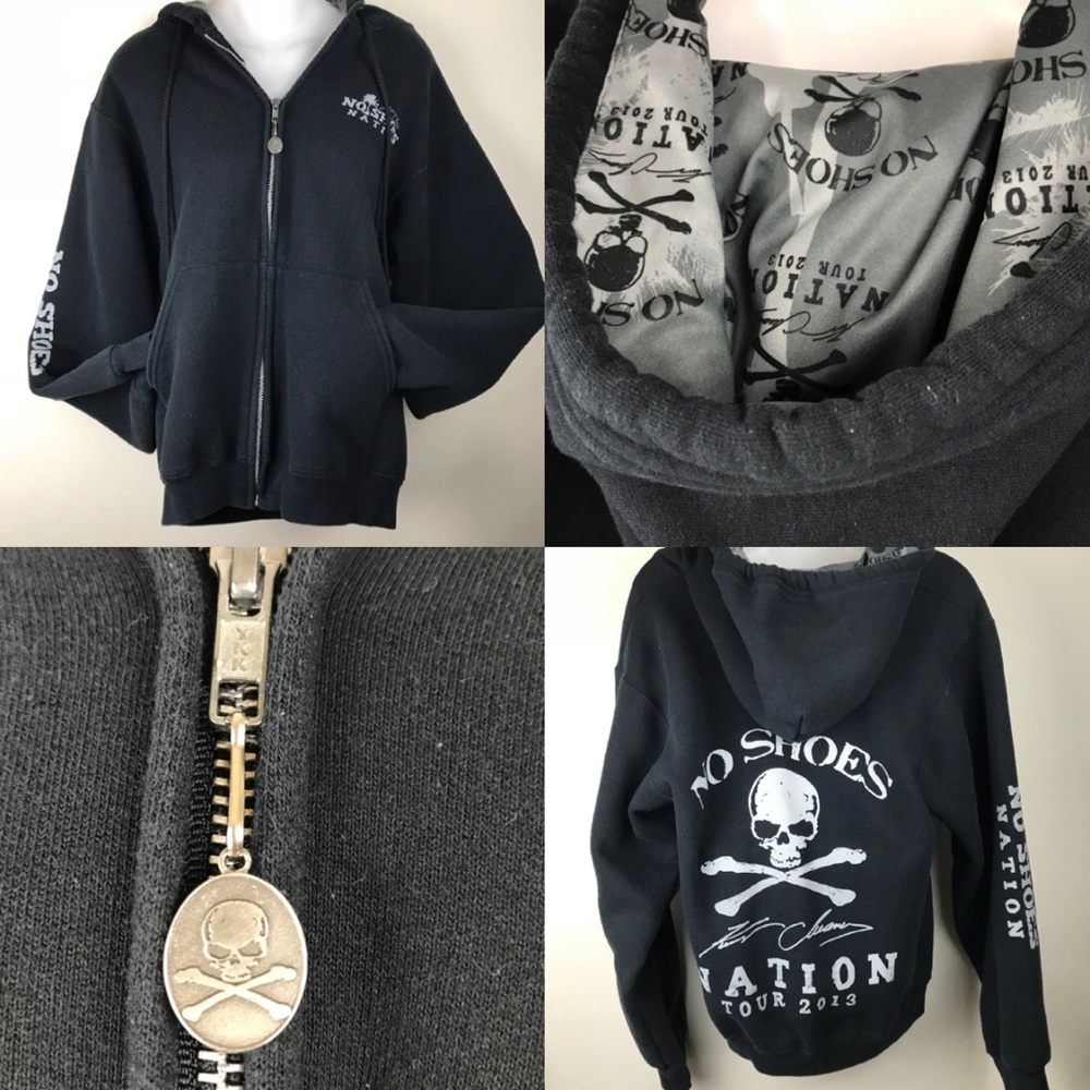 Kenny Chesney No Shoes Nation black Hoodie sz s